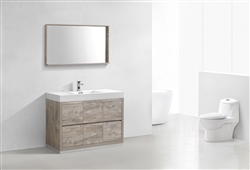 Bliss 48" Nature Wood Floor Mount Modern Bathroom Vanity