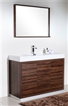 Bliss 48" Walnut Floor Mount Modern Bathroom Vanity