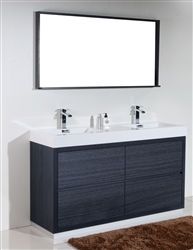 Bliss 60" Floor Mount Gray Oak Bathroom Vanity