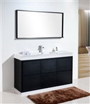 Bliss 60" Single Sink Floor Moun Black Bathroom Vanity