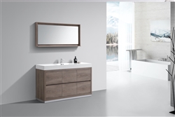 Bliss 60" Single Sink Floor Mount Gloss Butternut Bathroom Vanity