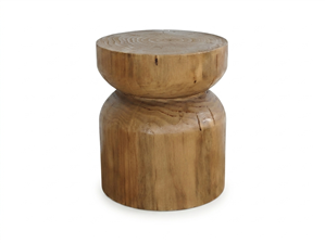 Kubebath Solid New Zealand Pine Smooth Capsule Accent Stool & Side Table
