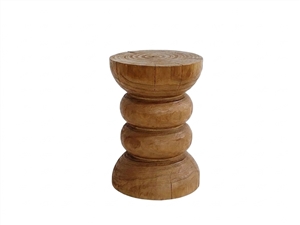 Kubebath Solid New Zealand Pine Totem Accent Stool & Side Table