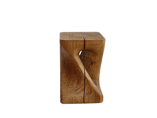 Square Top Spiral/Twist Carved
Stool