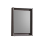 24" Wide Mirror w/ Shelf - Gray Oak