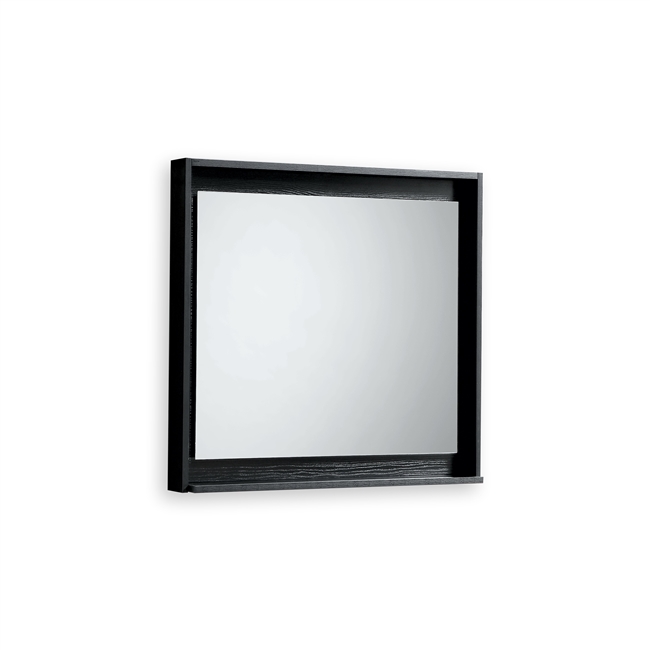 30" Wide Mirror w/ Shelf - Black