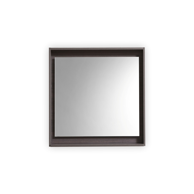 30" Wide Mirror w/ Shelf - Gray Oak