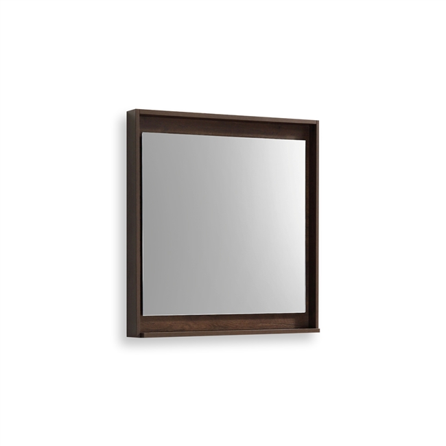 30" Wide Mirror w/ Shelf - Rosewood