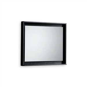 36" Wide Mirror w/ Shelf - Black