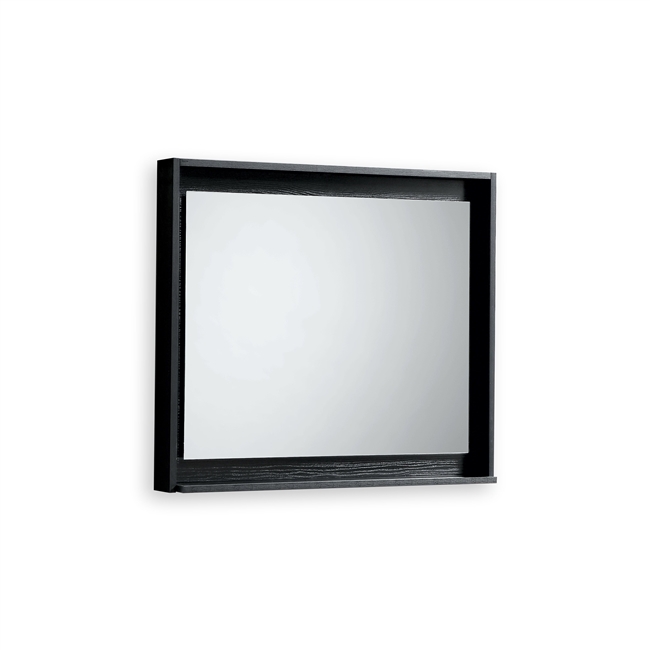 36" Wide Mirror w/ Shelf - Black