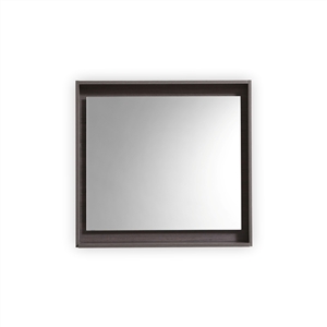 36" Wide Mirror w/ Shelf - Gray Oak