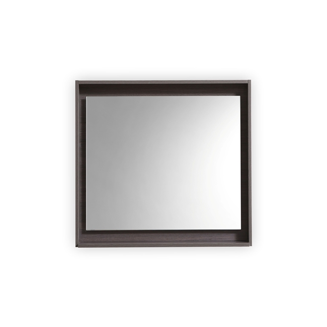 36" Wide Mirror w/ Shelf - Gray Oak