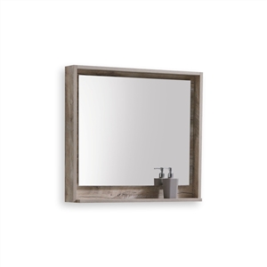 36" Wide Mirror w/ Shelf - Nature Wood