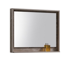 36" Wide Mirror w/ Shelf - Nature Wood