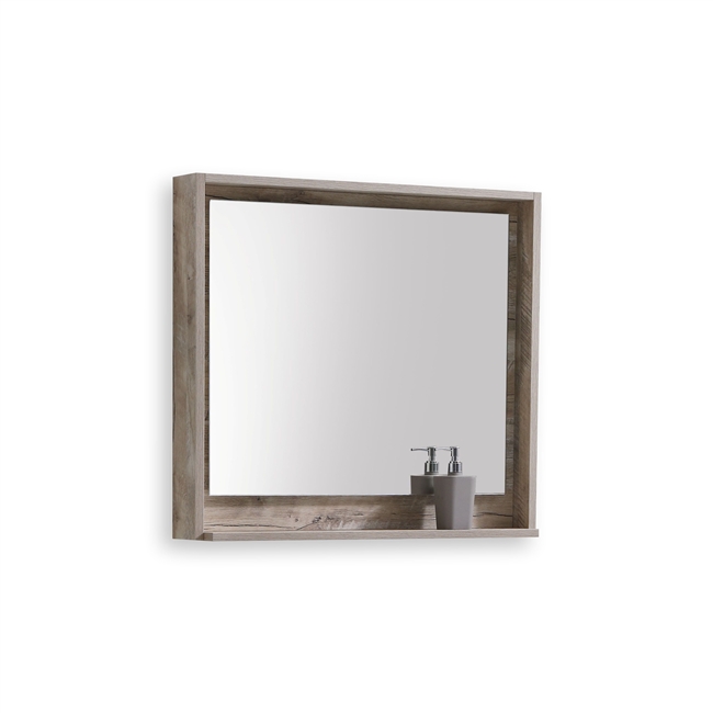 36" Wide Mirror w/ Shelf - Nature Wood