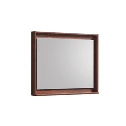 36" Wide Mirror w/ Shelf - Walnut