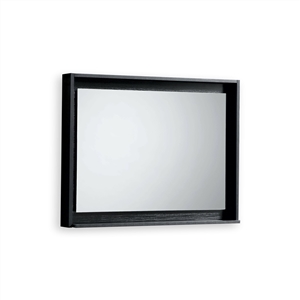 40" Wide Mirror w/ Shelf - Black