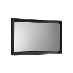 40" Wide Mirror w/ Shelf - Black