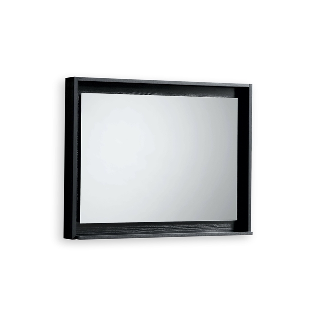 40" Wide Mirror w/ Shelf - Black