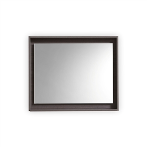 40" Wide Mirror w/ Shelf - Gray Oak