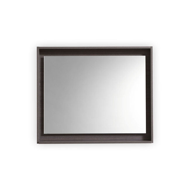 40" Wide Mirror w/ Shelf - Gray Oak