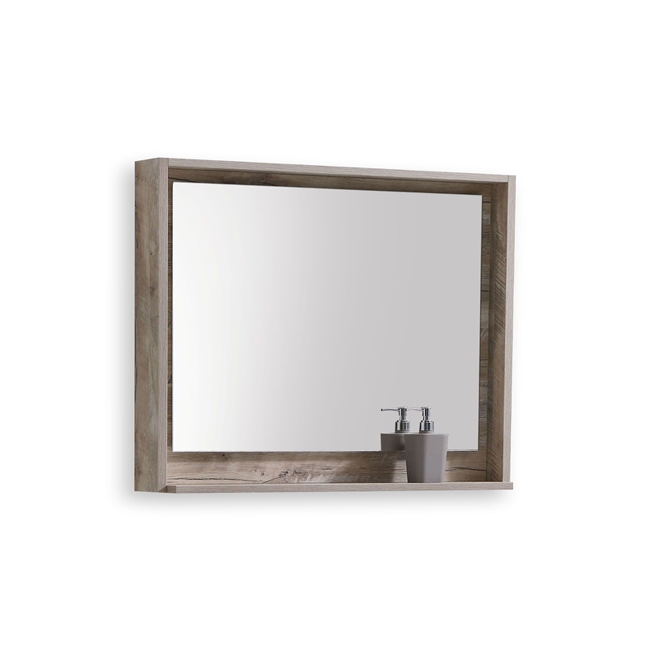 40" Wide Mirror w/ Shelf - Nature Wood