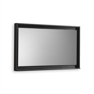 48" Wide Mirror w/ Shelf - Black