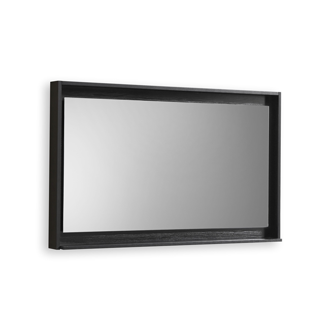 48" Wide Mirror w/ Shelf - Black