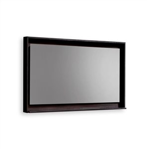 48" Wide Mirror w/ Shelf - High Gloss Gray Oak