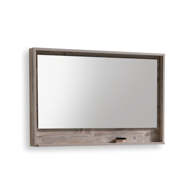 48" Wide Mirror w/ Shelf - Nature Wood