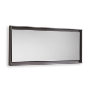 60" Wide Mirror w/ Shelf - Gray Oak