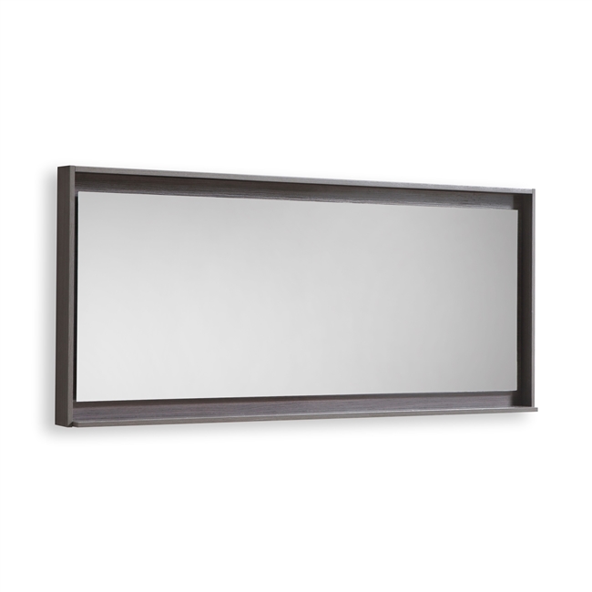 60" Wide Mirror w/ Shelf - Gray Oak