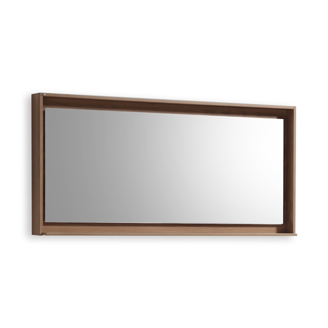 60" Wide Mirror w/ Shelf - Honey Oak