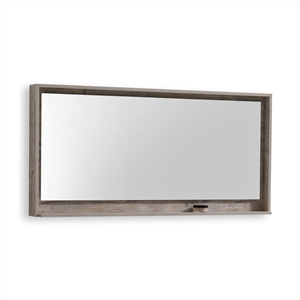 60" Wide Mirror w/ Shelf - Nature Wood