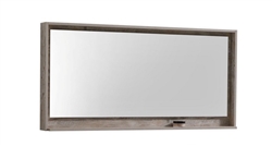 60" Wide Mirror w/ Shelf - Nature Wood