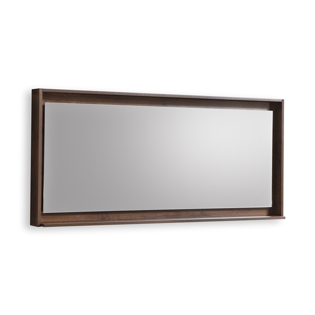 60" Wide Mirror w/ Shelf - Rosewood