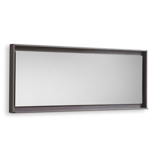 70" Wide Mirror w/ Shelf - Gray Oak