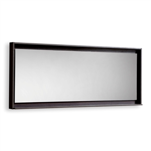 70" Wide Mirror w/ Shelf - High Gloss Gray Oak