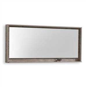 70" Wide Mirror w/ Shelf - Nature Wood