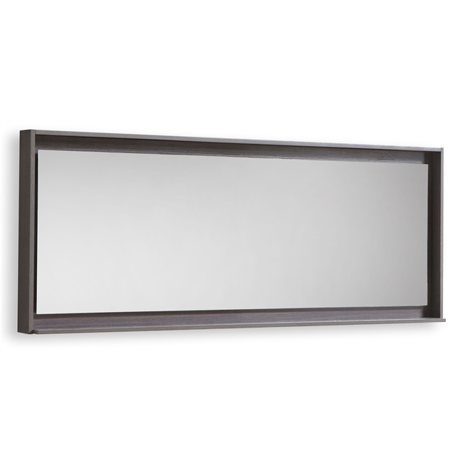 80" Wide Mirror w/ Shelf - Gray Oak