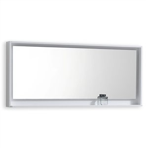 80" Wide Mirror w/ Shelf - Glossy White