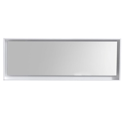 80" Wide Mirror w/ Shelf - Glossy White