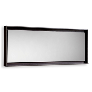 80" Wide Mirror w/ Shelf - High Gloss Gray Oak