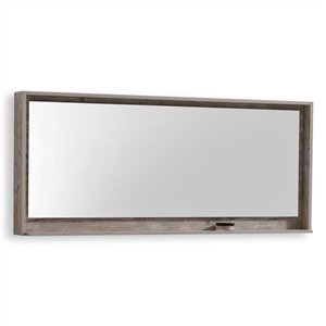 80" Wide Mirror w/ Shelf - Nature Wood