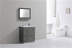 Milano 30" Ocean Gray Floor Mount Modern Bathroom Vanity