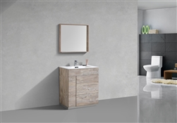 Milano 30" Nature Wood Floor Mount Modern Bathroom Vanity