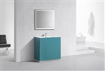 Milano 36" Teal Green Floor Mount Modern Bathroom Vanity