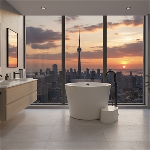 43.5'' Kube Largar Free Standing Bathtub