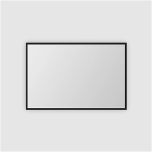 Kube 34'' Stainless Steel Black Metal Framed Mirror - Matte Black