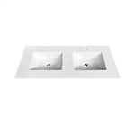 48'' KubeBath White Quartz Counter-Top W/ Double Under-Mount Sinks